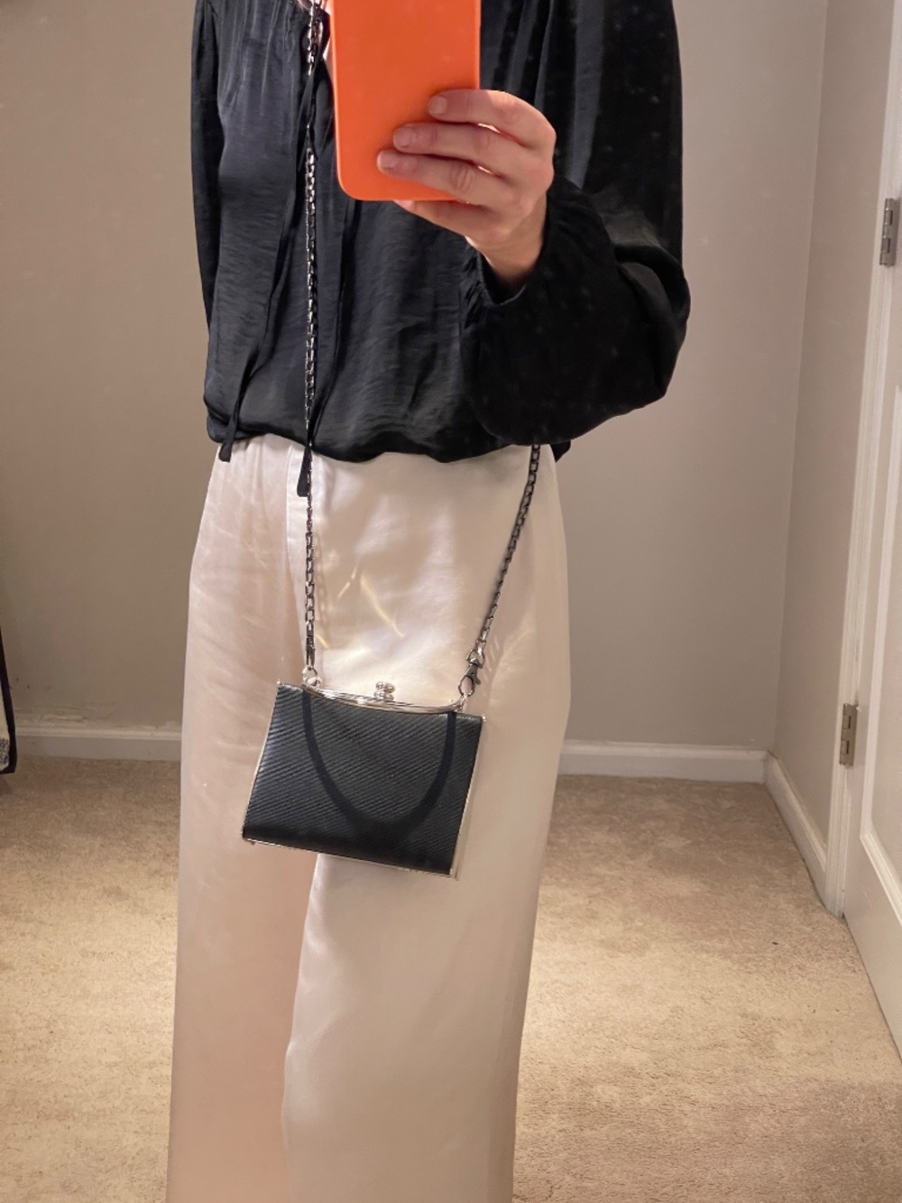 Sasha evening party silver metal/ plastic clutch bag
